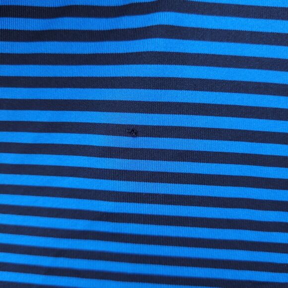 Footjoy Polo Shirt Mens Medium Striped Blue Golf Performance Activewear - Picture 3 of 12